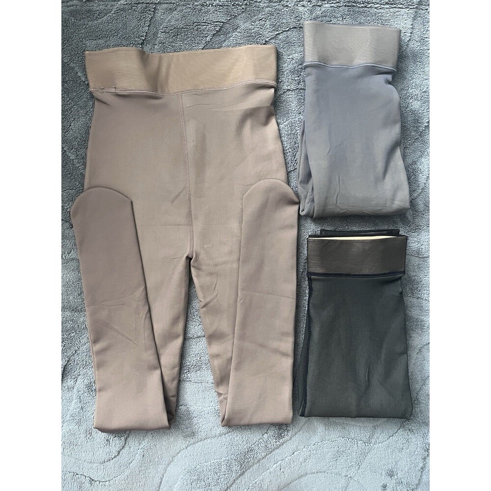 New Fleece Lined Thermal High Waist Tights Black Brown Gray One Size